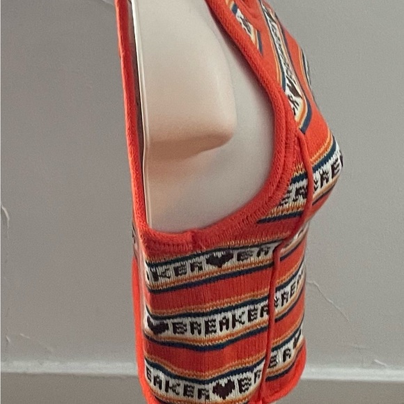 BDG Urban Outfitters Heart Breaker Orange brown knit cropped vest top, size XS - Picture 5 of 13